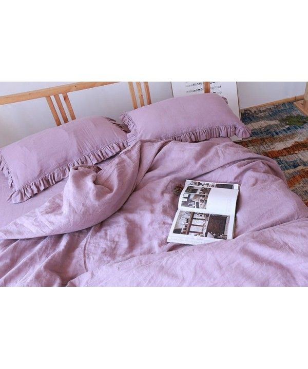 100% Pure French Soft Durable Flax Linen Bedding/Queen Size Duvet Cover Bedding Set 