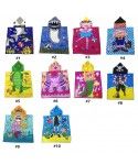 Microfiber Kids Hooded Poncho Beach Bath Towel Shark Printed Children's Hoodie Towel 