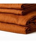 original stone washed flax ochre color100% pure french linen nude bedding sets