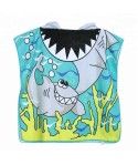 Microfiber Kids Hooded Poncho Beach Bath Towel Shark Printed Children's Hoodie Towel 