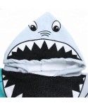 Microfiber Kids Hooded Poncho Beach Bath Towel Shark Printed Children's Hoodie Towel 