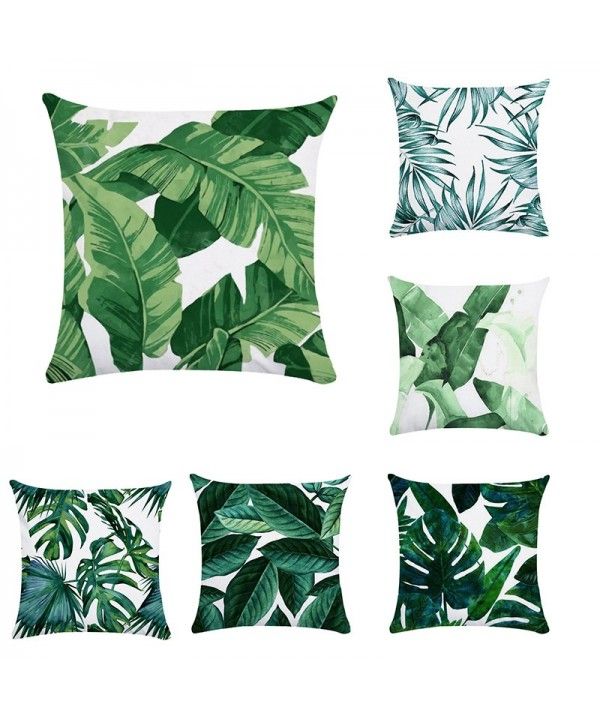 Cross border special for new Tropical Plant Abstract leaves green pillow cover cushion cover linen Amazon tp15