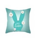 Easter peach leather cushion cover lake blue rabbit egg print cushion cover Amazon pop home