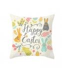 Easter peach leather cushion cover lake blue rabbit egg print cushion cover Amazon pop home