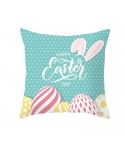 Easter peach leather cushion cover lake blue rabbit egg print cushion cover Amazon pop home