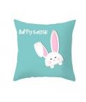 Easter peach leather cushion cover lake blue rabbit egg print cushion cover Amazon pop home