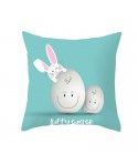 Easter peach leather cushion cover lake blue rabbit egg print cushion cover Amazon pop home