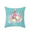 Easter peach leather cushion cover lake blue rabbit egg print cushion cover Amazon pop home