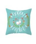 Easter peach leather cushion cover lake blue rabbit egg print cushion cover Amazon pop home