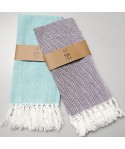 Wavy yarn dyed artificial tassel woven cloth art napkin dining mat food background cloth