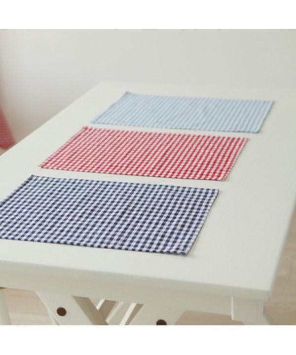 Japanese style small Plaid napkin cloth meal mat household kitchen table baked food background cloth