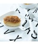 English letter ABCD simple classic cotton white meal mat cloth cover food shooting background
