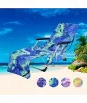 Cross border special tie dye microfiber beach towel reclining chair cover beach chair towel bath towel burst single layer 600g