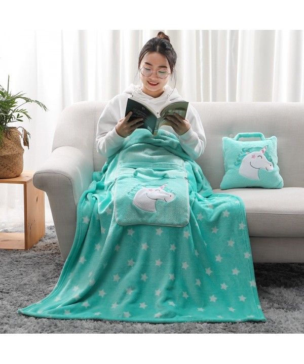 Aikexin pillow cushion blanket portable storage car travel blanket processing customized gift personalized blanket