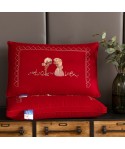 Wedding pillow core big red single wedding pillow Cotton wedding room dowry pillow a high pillow soft couple pillow