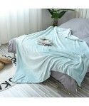 Factory direct sales summer flannel plain double-sided blanket children napping blanket office air conditioning lazy blanket