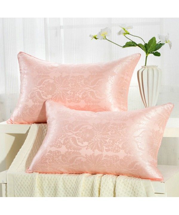 Factory direct sale Satin Jacquard pillow core adult feather silk cotton vacuum Hotel neck pillow student pillow core