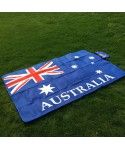 Factory price international style Australian flag 140x120cm picnic blanket travel blanket outdoor blanket