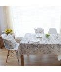 Factory direct selling white peony cotton linen table cloth tablecloth 