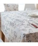 Factory direct selling white peony cotton linen table cloth tablecloth 