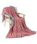 Cross border express double layer thickened imitation rabbit hair flannel striped small wool blanket 