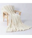 Cross border express double layer thickened imitation rabbit hair flannel striped small wool blanket 