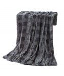 Cross border hot selling Plaid double-layer thickened rabbit hair like small wool blanket PV Plush long wool blanket quick sale Amazon 