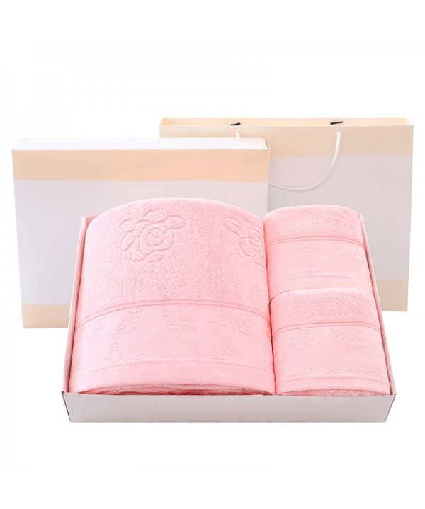 Fine towel bath towel gift box set customized logo factory direct sales of pure cotton towel towel three piece set