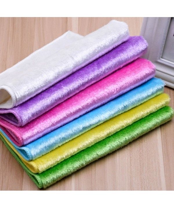 Factory direct Korean long wool mercerized dishcloth oil free dishcloth double layer thickened absorbent cloth