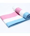 Amazon printed striped beach towel double faced velvet print outdoor sports portable microfiber bath towel can be customized