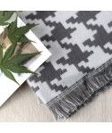 Autumn and winter new knitted sofa blanket air conditioning blanket Nordic blanket thousand bird grid Amazon