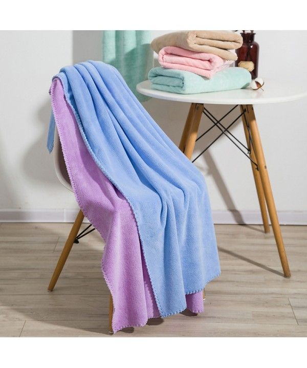 High density coral velvet 70 * 140 cut edge bath towel is fluffy, soft, comfortable and easy to absorb water