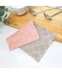 Diamond plain double-sided water absorbent dishcloth, dry and wet, no hair, no oil, thickened kitchen dishwashing towel wholesale