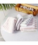 Factory direct selling household coral velvet two color stripe cleaning cloth super absorbent 25 * 25cm kitchen dishwashing towel