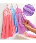 Kitchen and toilet microfiber hanging type absorbent towel promotion gift coral velvet towel manufacturer