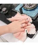 Diamond plain double-sided water absorbent dishcloth, dry and wet, no hair, no oil, thickened kitchen dishwashing towel wholesale