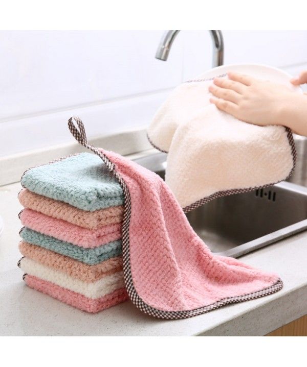 Hanging coral velvet towel handkerchief kitchen cleaning towel without hair absorbent dishcloth dishcloth cleaning cloth