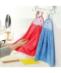 Kitchen and toilet microfiber hanging type absorbent towel promotion gift coral velvet towel manufacturer