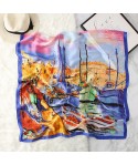 European and American autumn and winter new long silk scarf simulation silk satin sunscreen long towel beach towel trend shawl decoration spot