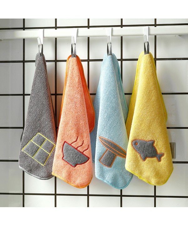 Hanging Baijie dishcloth kitchen cleaning towel superfine fiber water absorbent dishcloth thickened Sassafras towel