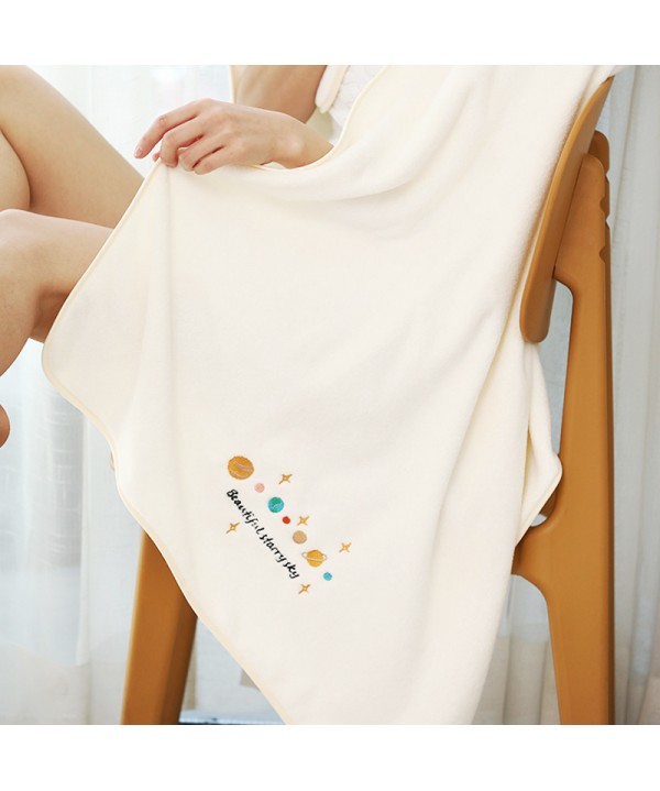 Bath towel coral velvet embroidery super absorbent hotel towel bath towel 70 * 140 lovers thickened bath towel