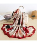 Korean spring simulation silk scarf women's summer office shawl elegant versatile sunscreen beach towel