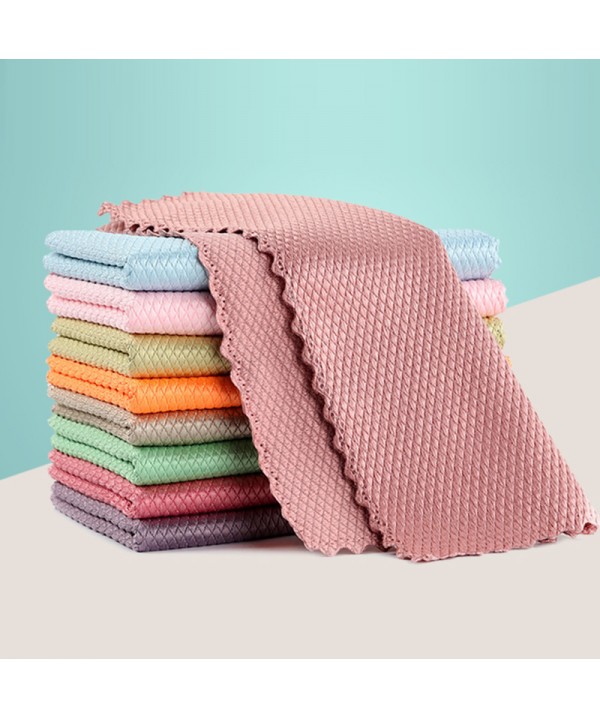 Glass dry fish scale cloth thickened kitchen dishcloth cleaning towel water table cleaning cloth fish scale cloth