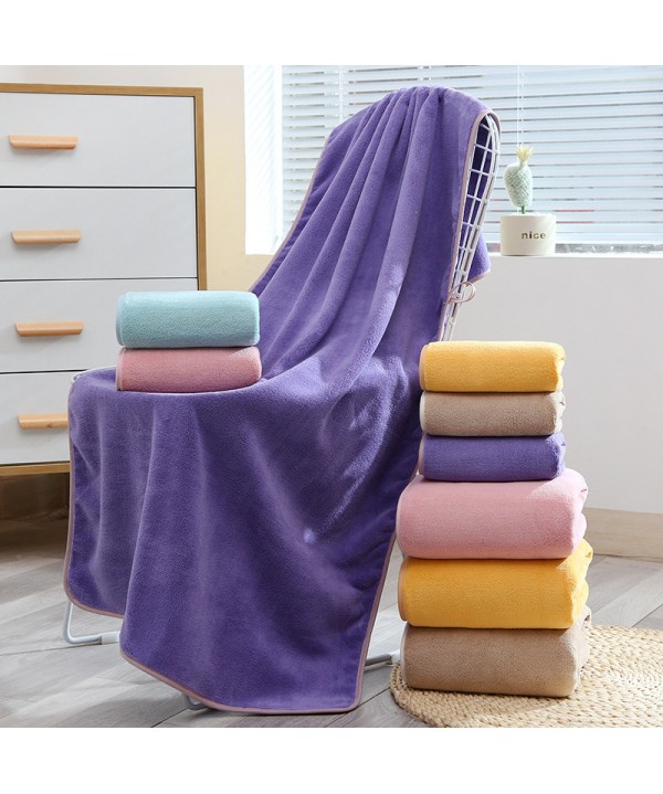 New popular color coral velvet warp knitted towel bath towel men's and women's suits water absorbent adult couple towel logo customization