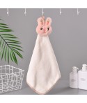 Household kitchen hanging cute rabbit towel coral velvet creative toilet water absorbent children towel