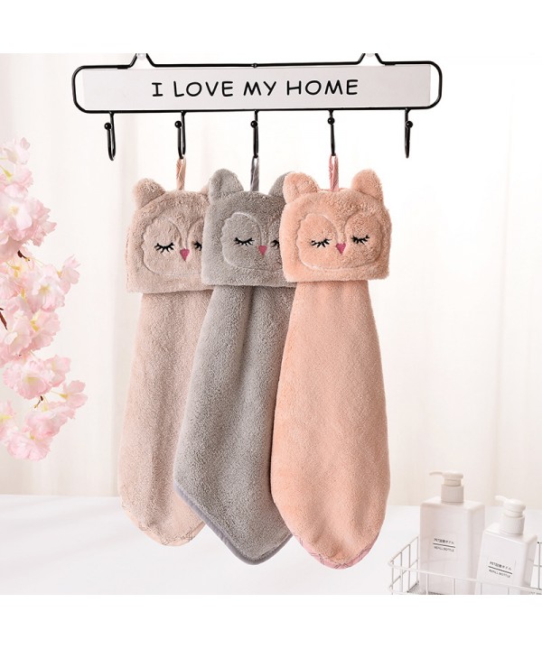 Hanging cartoon coral velvet towel kitchen household lovely fox bathroom water absorbent towel customized