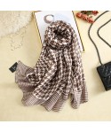 Korean imitation silk scarf women's classic versatile thousand bird pattern printed towel travel sun protection beach towel shawl