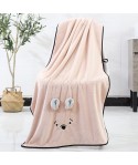 New high density coral velvet bath towel thickened soft absorbent cartoon rabbit ear beach towel supports one hair substitute