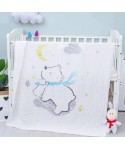 Combed cotton 6-layer gauze bath towel foam cotton baby bath towel cartoon single printing gauze cover quilt 105 * 105