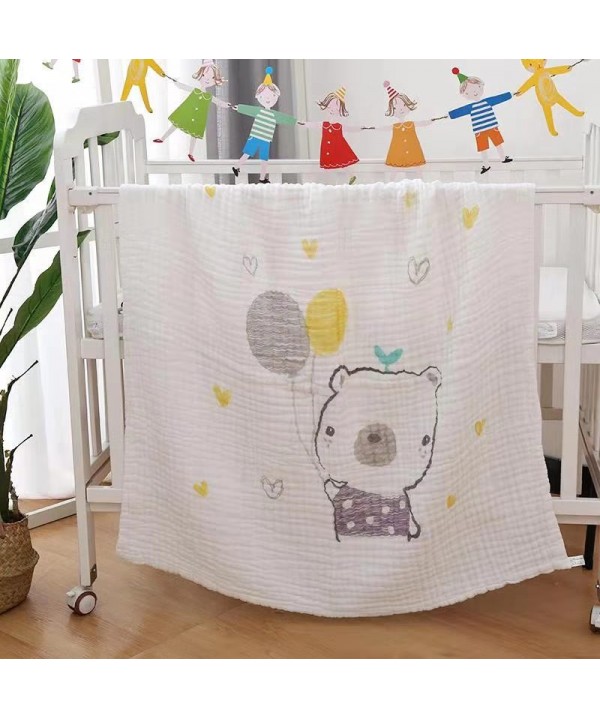 Combed cotton 6-layer gauze bath towel foam cotton baby bath towel cartoon single printing gauze cover quilt 105 * 105